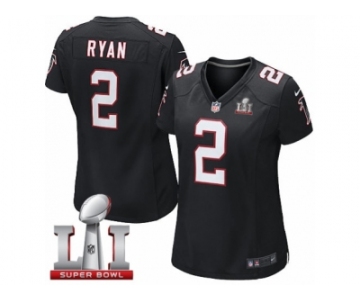 Women's Nike Atlanta Falcons #2 Matt Ryan Limited Black Alternate Super Bowl LI 51 NFL Jersey