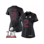 Women's Nike Atlanta Falcons #2 Matt Ryan Limited Black Impact Super Bowl LI 51 NFL Jersey