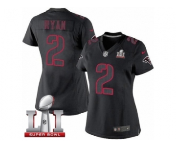 Women's Nike Atlanta Falcons #2 Matt Ryan Limited Black Impact Super Bowl LI 51 NFL Jersey