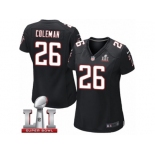Women's Nike Atlanta Falcons #26 Tevin Coleman Limited Black Alternate Super Bowl LI 51 NFL Jersey