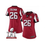 Women's Nike Atlanta Falcons #26 Tevin Coleman Limited Red Team Color Super Bowl LI 51 NFL Jersey