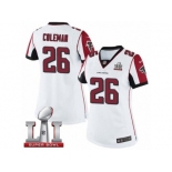 Women's Nike Atlanta Falcons #26 Tevin Coleman Limited White Super Bowl LI 51 NFL Jersey