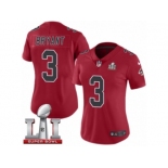 Women's Nike Atlanta Falcons #3 Matt Bryant Limited Red Rush Super Bowl LI 51 NFL Jersey