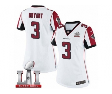 Women's Nike Atlanta Falcons #3 Matt Bryant Limited White Super Bowl LI 51 NFL Jersey