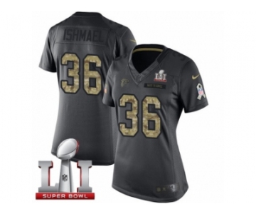 Women's Nike Atlanta Falcons #36 Kemal Ishmael Limited Black 2016 Salute to Service Super Bowl LI 51 NFL Jersey