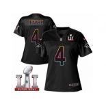 Women's Nike Atlanta Falcons #4 Brett Favre Game Black Fashion Super Bowl LI 51 NFL Jersey