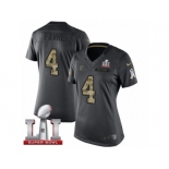 Women's Nike Atlanta Falcons #4 Brett Favre Limited Black 2016 Salute to Service Super Bowl LI 51 NFL Jersey