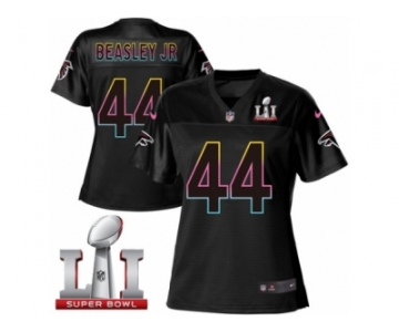 Women's Nike Atlanta Falcons #44 Vic Beasley Game Black Fashion Super Bowl LI 51 NFL Jersey