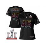 Women's Nike Atlanta Falcons #45 Deion Jones Game Black Fashion Super Bowl LI 51 NFL Jersey
