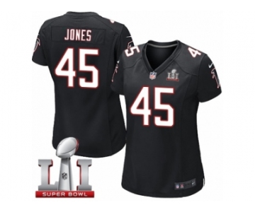 Women's Nike Atlanta Falcons #45 Deion Jones Limited Black Alternate Super Bowl LI 51 NFL Jersey