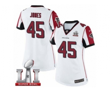 Women's Nike Atlanta Falcons #45 Deion Jones Limited White Super Bowl LI 51 NFL Jersey