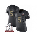Women's Nike Atlanta Falcons #5 Matt Bosher Limited Black 2016 Salute to Service Super Bowl LI 51 NFL Jersey