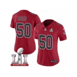 Women's Nike Atlanta Falcons #50 Brooks Reed Limited Red Rush Super Bowl LI 51 NFL Jersey
