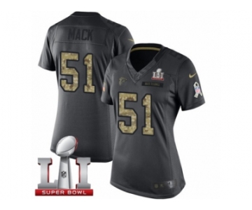 Women's Nike Atlanta Falcons #51 Alex Mack Limited Black 2016 Salute to Service Super Bowl LI 51 NFL Jersey