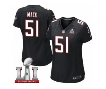 Women's Nike Atlanta Falcons #51 Alex Mack Limited Black Alternate Super Bowl LI 51 NFL Jersey