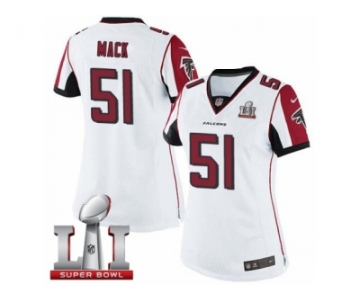 Women's Nike Atlanta Falcons #51 Alex Mack Limited White Super Bowl LI 51 NFL Jersey