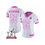 Women's Nike Atlanta Falcons #56 Sean Weatherspoon Limited White Pink Rush Fashion Super Bowl LI 51 NFL Jersey