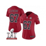 Women's Nike Atlanta Falcons #67 Andy Levitre Limited Red Rush Super Bowl LI 51 NFL Jersey
