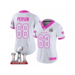 Women's Nike Atlanta Falcons #68 Mike Person Limited White Pink Rush Fashion Super Bowl LI 51 NFL Jersey