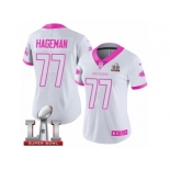 Women's Nike Atlanta Falcons #77 Ra'Shede Hageman Limited White Pink Rush Fashion Super Bowl LI 51 NFL Jersey
