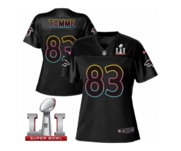 Women's Nike Atlanta Falcons #83 Jacob Tamme Game Black Fashion Super Bowl LI 51 NFL Jersey