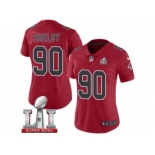 Women's Nike Atlanta Falcons #90 Derrick Shelby Limited Red Rush Super Bowl LI 51 NFL Jersey