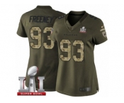 Women's Nike Atlanta Falcons #93 Dwight Freeney Limited Green Salute to Service Super Bowl LI 51 NFL Jersey
