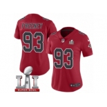 Women's Nike Atlanta Falcons #93 Dwight Freeney Limited Red Rush Super Bowl LI 51 NFL Jersey