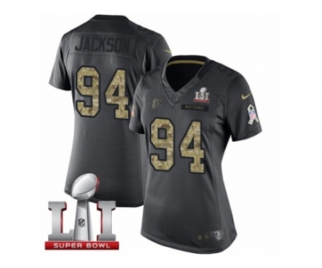 Women's Nike Atlanta Falcons #94 Tyson Jackson Limited Black 2016 Salute to Service Super Bowl LI 51 NFL Jersey