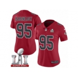 Women's Nike Atlanta Falcons #95 Jonathan Babineaux Limited Red Rush Super Bowl LI 51 NFL Jersey