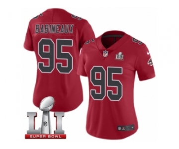 Women's Nike Atlanta Falcons #95 Jonathan Babineaux Limited Red Rush Super Bowl LI 51 NFL Jersey