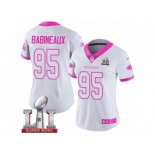 Women's Nike Atlanta Falcons #95 Jonathan Babineaux Limited White Pink Rush Fashion Super Bowl LI 51 NFL Jersey