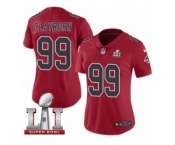 Women's Nike Atlanta Falcons #99 Adrian Clayborn Limited Red Rush Super Bowl LI 51 NFL Jersey