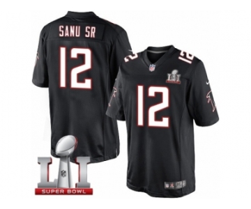 Youth Nike Atlanta Falcons #12 Mohamed Sanu Limited Black Alternate Super Bowl LI 51 NFL Jersey