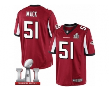 Youth Nike Atlanta Falcons #51 Alex Mack Limited Red Team Color Super Bowl LI 51 NFL Jersey