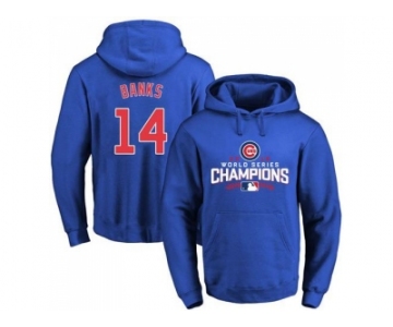 Chicago Cubs #14 Ernie Banks Blue 2016 World Series Champions Pullover Baseball Hoodie