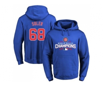 Chicago Cubs #68 Jorge Soler Blue 2016 World Series Champions Pullover Baseball Hoodie