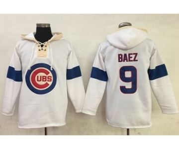 Chicago Cubs #9 Javier Baez White Pullover MLB Hoodie