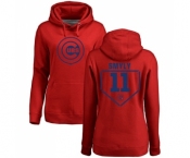 MLB Women's Nike Chicago Cubs #11 Drew Smyly Red RBI Pullover Hoodie