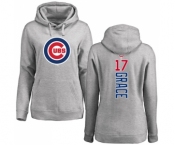 MLB Women's Nike Chicago Cubs #17 Mark Grace Ash Backer Pullover Hoodie