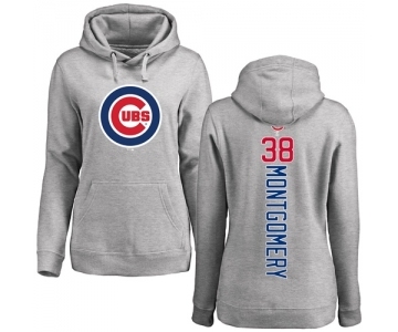 MLB Women's Nike Chicago Cubs #38 Mike Montgomery Ash Backer Pullover Hoodie