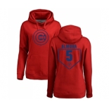 MLB Women's Nike Chicago Cubs #5 Albert Almora Jr Red RBI Pullover Hoodie