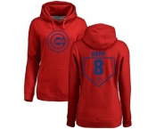 MLB Women's Nike Chicago Cubs #8 Ian Happ Red RBI Pullover Hoodie