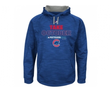 Men's Chicago Cubs Royal 2015 Playoff On Field Take October Streak Fleece Hoodie