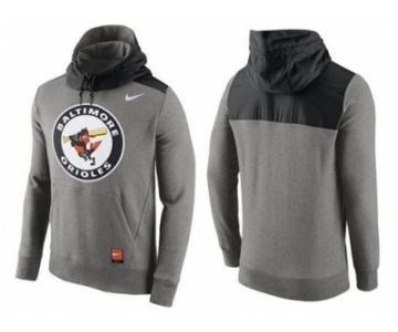 Men's Baltimore Orioles Nike Gray Cooperstown Collection Hybrid Pullover Hoodie