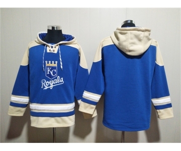 Men's Kansas City Royals Blank Blue Ageless Must-Have Lace-Up Pullover Hoodie