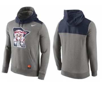 Men's Minnesota Twins Nike Gray Cooperstown Collection Hybrid Pullover Hoodie