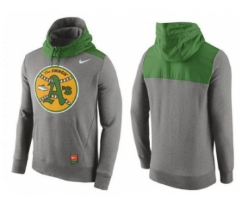 Men's Oakland Athletics Nike Gray Cooperstown Collection Hybrid Pullover Hoodie
