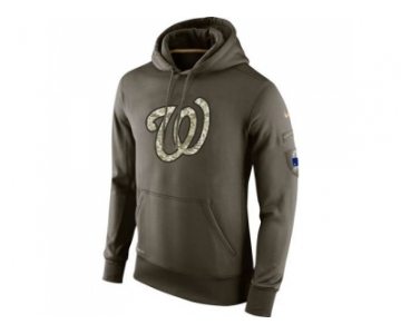 Men''s Washington Nationals Nike Olive Salute To Service KO Performance Hoodie