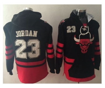 Chicago Bulls #23 Michael Jordan Black Name & Number Pullover NBA Hoodie